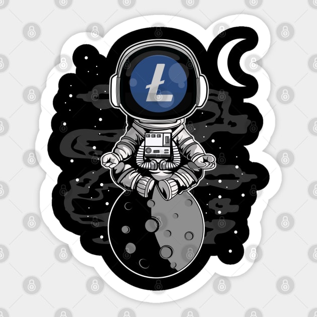 Astronaut Litecoin Lite Coin LTC To The Moon Crypto Token Cryptocurrency Wallet Birthday Gift For Men Women Kids Sticker by Thingking About